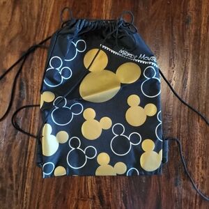 Disney Mickey Mouse Black and Gold Drawstring Backpack